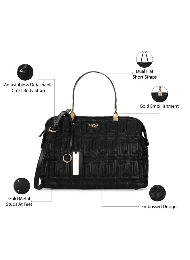 Lavie  Luxe Women's Juli26 Medium 3-Compartment Satchel (Black)  | Best Price UAE